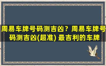 周易车牌号码测吉凶？周易车牌号码测吉凶(超准) 最吉利的车牌数字和字母